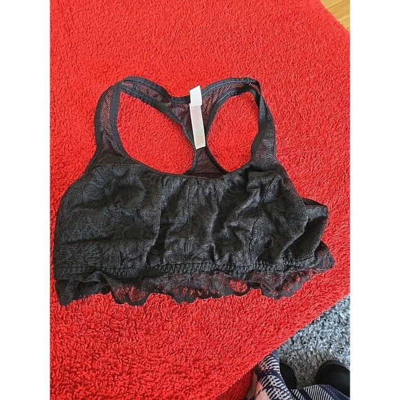 Victoria's Secret Other - Victoria Secret Pink Bralette Med Black lace Racerback